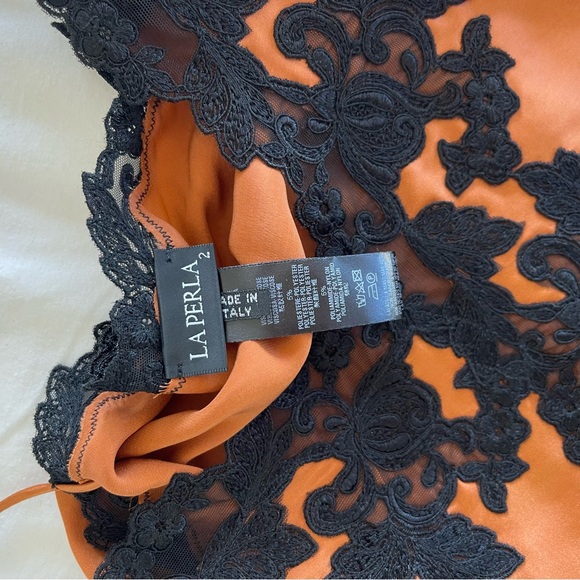 La Perla Maison Silk Orange Black Camisole Cami Tank NWT - Picture 8 of 10